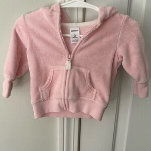 Carter's Soft Pink Towel Zip-Up Hoodie